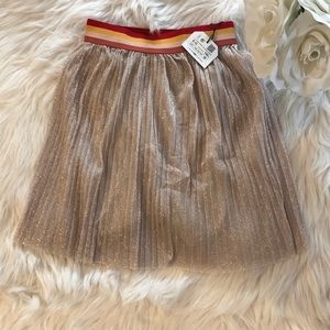 NWT  ZARA KIDS SZ 9/10 Sparkle Pleated Skirt